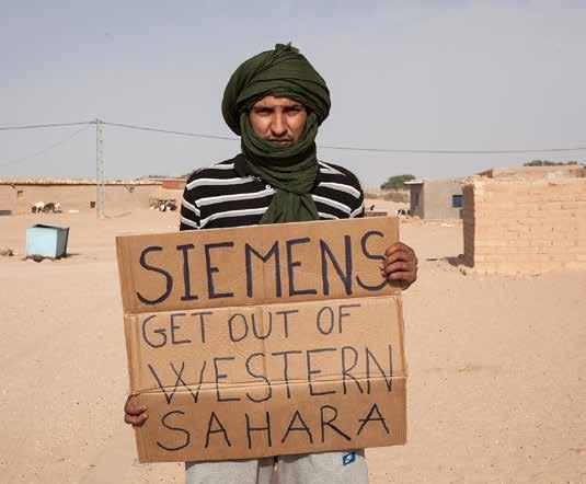 Västsahara. 22 vindsnurror har tyska Siemens byggt de senaste åren i den ockuperade delen av Västsahara genom kontrakt med den marockanska ockupationsmakten.