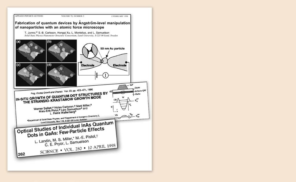 Kvantprickar 295 Med den utvecklade MOVPE-metoden lyckades man under 1990-talet framställa kvantprickar.