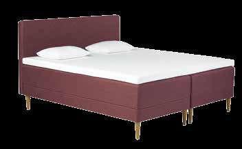 Sängbotten har en elegant sömnad med intag som gör att den ser ut att vara delad. Den ger ett intryck av att vara en designad genomtänkt helhet ner i minsta detalj, utformad för ett modernt hem.