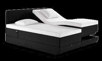 Sängen behåller sina rena linjer i alla lägen. North Adjustable TEMPUR North Adjustable i detalj - Helt klädda sängsystem med integrerad madrass för en enhetlig design i alla lägen.