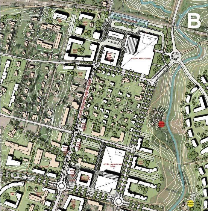 VÄNTAN Alternativ B m²-vy Bostad 99 300 AVGÅNG Affär + Market 20 300 Skolans