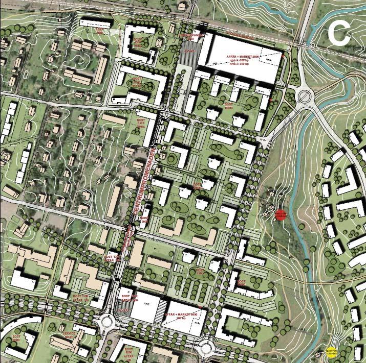 Bild 25: Illustration 1:2500, alternativ C Bild 26: Nickby färdcentrum,