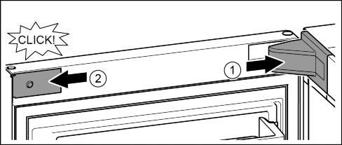 Idrifttagande u Bänd försiktigt upp pluggarna med en spårskruvmejsel och dra ut dem. Fig. 21 (1) u Sätt tillbaka pluggarna på den motstående dörrsidan. Fig. 21 (2) u Sätt på dörren uppifrån på nedre lagertappen.