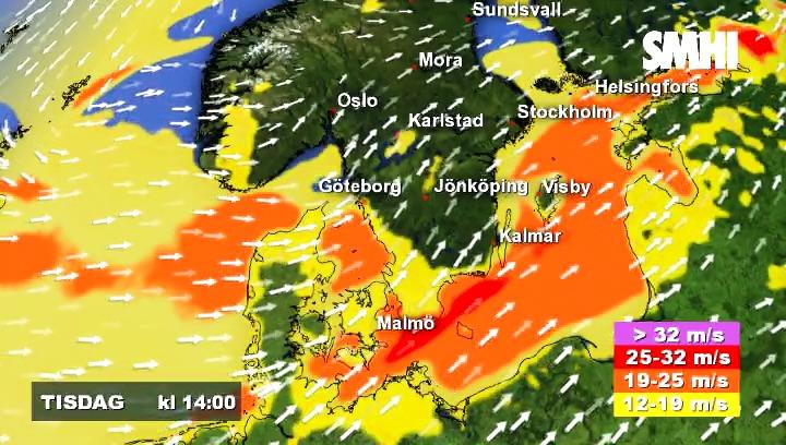 Vädervarning Under hösten har vi haft tillfälle att testa vår beredskap att möta ett antal oväder. Det var först stormen Simone i oktober och Sven nu i december.