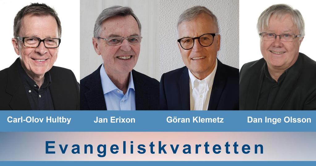Evangelistkvartetten besöker Kvillsfors den 20/9 Evangelistkvartetten består av fyra evangelister som har sjungit tillsammans ända sedan 2001.