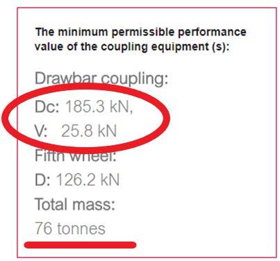 Trade-ff beräkning För en kpplingsanrdning på vilken endast hrisntella krafter riktas har gdkänts prestandavärdet D- (Dcert).