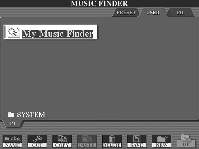 Editera Music Finder programmeringar Från [MUSIC FINDER] RECORD EDIT display kan Du ta fram existerande programmeringar och editera dem enligt Dina önskemål.