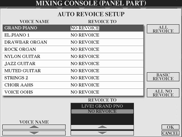 Referensdel Mixing Console Song Auto Revoice Med denna funktion kan Du till fullo utnyttja de fantastiska ljuden i TYROS i samband med XG-kompatibel Song data.