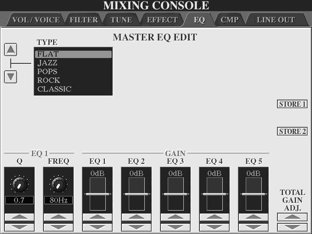 Referensdel Mixing Console Equalizer (EQ) Equalizer (också kallat EQ ) är en ljudprocessor som delar upp frekvensomfånget i flera områden band vars respektive nivåer kan förstärkas eller skäras