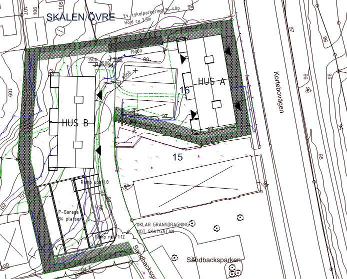 I Figur 4 visas situationsplanen för planområdet med planerat läge för byggnader. Jönköpingsbanan Figur 4. Situationsplan för Skålen övre 16. 2.