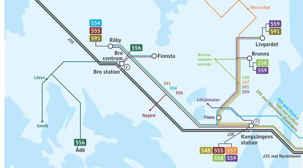 Figur 3 Kollektivtrafik 4. Förslag Ny anslutning En ny infart till området planeras från väg 840 i befintlig korsning med Klövtorpsvägen. Den befintliga korsningen utgörs av en tre-vägskorsning.