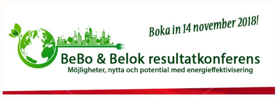 På gång inom BeBo - Aktiviteter Räknestuga 17/10, Göteborg > Anmälan via BeBo-webben Frukostseminarium i samband med Building Sustainability 18, 24/10, Göteborg > Anmälan