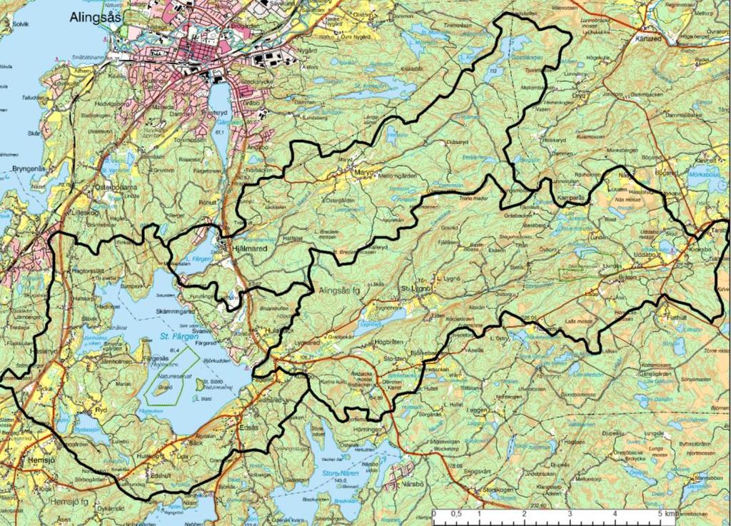 2 3 1 Figur 2: Färgensjöarnas avrinningsmråde kan delas upp i tre delmråden - ett