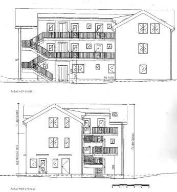 4 SVEA HOVRÄTT DOM P 5096-18 Ritningsunderlaget visar vidare att den planerade byggnaden har loftgångar som löper utmed byggnadens fasad mot sydöst och sydväst och som tillsammans med det fristående