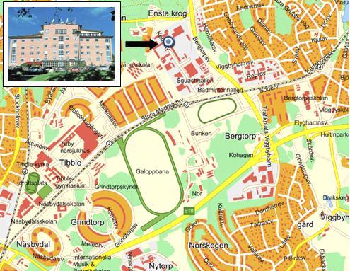 Med allmänna kommunikationer: Ta tunnelbana eller buss till station Tekniska Högskolan. Därefter Roslagsbanan mot Österskär. Kliv av på station Galoppfältet.