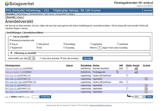 8 9 När detta har gjorts kan du välja att se handläggarkoderna i ärendeöversikten.