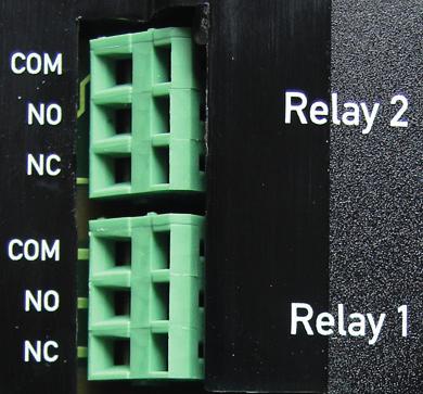..20mA) analog strömutgång 1 RS 485 A(+) Seriellt gränssnitt RS485 ledning A RS 485 B() Seriellt gränssnitt RS485 ledning B Analog In 2 analog ingång 2 Analog In 1 analog ingång 1 2.1.3 Reläer Funktion Beskrivning Reläerna kan programmeras med olika funktioner.