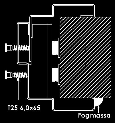 För inbrottsskyddande dörrset gäller att stödskruvar i slutbleckskåpan skall ligga an mot väggen. Avstånd mellan slutbleckskåpans bakkant och vägg ska kilas.