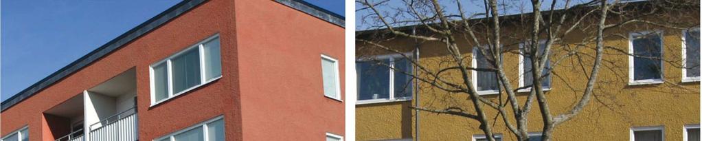 Bevarandevärden/färgsättning Bostadshusens rationella karaktär tas tillvara. Fasaderna utförs i jordtoner i samma känsla som de befintliga.