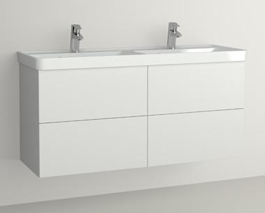 krom Tvättställ i porslin Mjukstängande lådor Övre låda med prylfack Eluttag i en låda (915 kan endast väljas i mån om plats) F61 Turkos F82 Åskblå F58 Persika