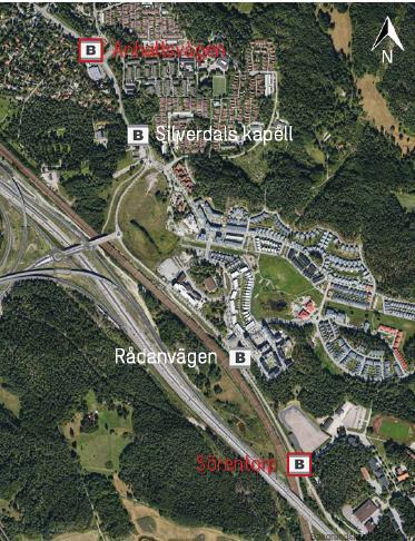 15(34) 3.1 Indragning av hållplats Sörentorp & Anhaltsvägen Hållplats Anhaltsvägen längs Sollentunavägen och hållplats Sörentorp längs Järvavägen föreslås dras in för stombusstrafik.