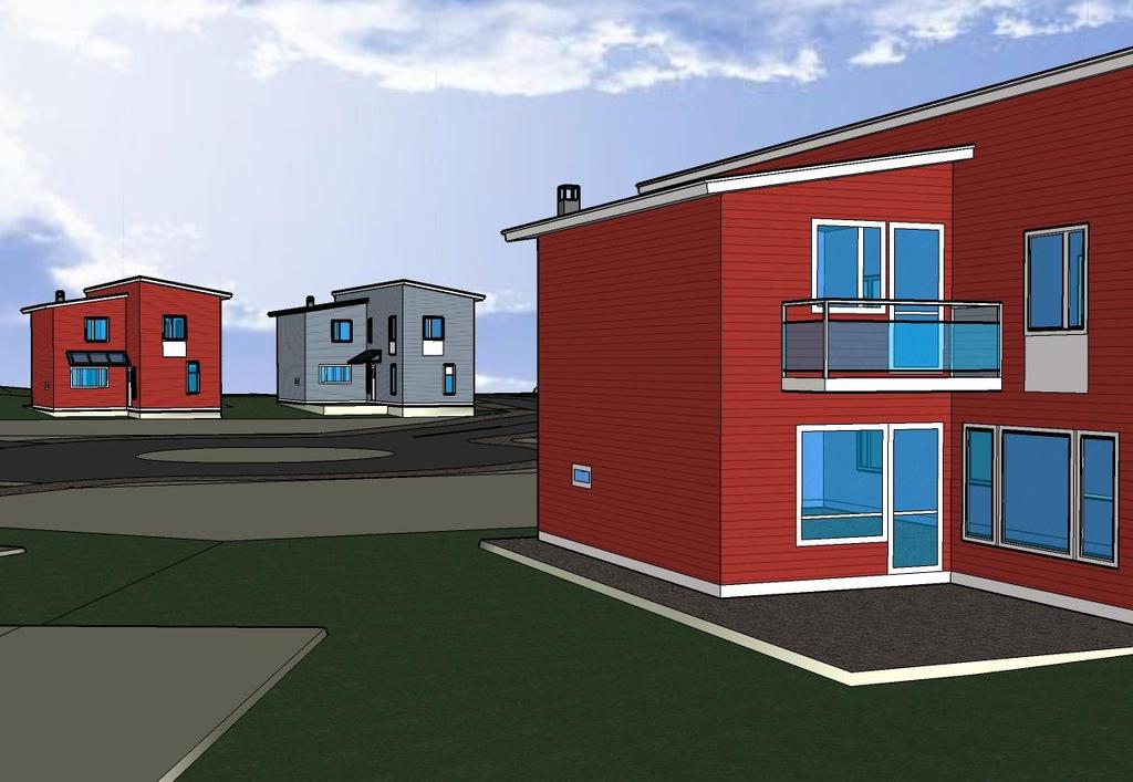 Illustration av hustyp B Grundtyp A & B Fasaderna skall bekläs med puts eller träpanel. Gårdsbyggnad får inte förses med plant tak. Fönster skall vara stående.