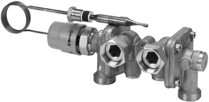 Datablad Självverkande regulatorer inbyggda i värmeväxlare (PN16) PM2+P Proportionell flödesregulator med inbyggd p-regulator (NC) Flödeskompenserad temperaturregulator med inbyggd p-regulator (NC)