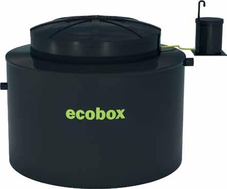 Servicebrunn med luftpump Vad är det för något som Ecobox renar? 1 2 3 Ecobox Small är tillverkad av robust HD-polyeten (återvinningsbar termoplast).