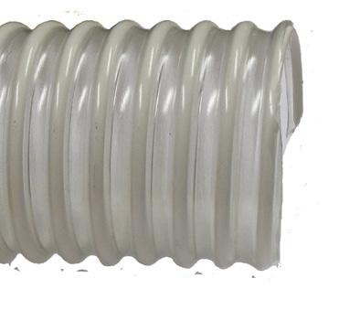 -5 o C-+55 o C 19-102 mm SÅ- & SPANNMÅLSSLANG APU extruderad slittålig transparent polyuretanslang med hård PVC-spiral.