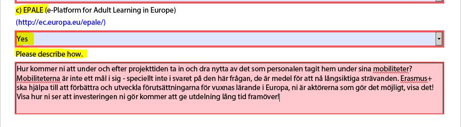 Under sektion D. ska du också uppge om och hur ni tänker använda er av något av EUkommissionens olika elektroniska verktyg.