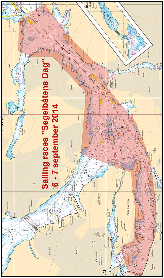 2014-08-28 6 Nr 509 Visas ej i ENC. Bsp Stockholm M 2013/s06, s07, s10, s11, s13 Tävlingsområde "Segelbåtens Dag" Segelbåtens dag. Publ.