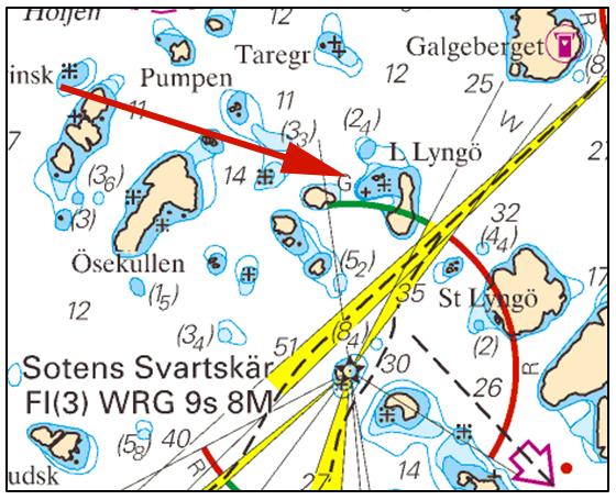 Inloppet till Strömstad. Rekommendation om möte mellan större fartyg i farleden till och från Strömstad.
