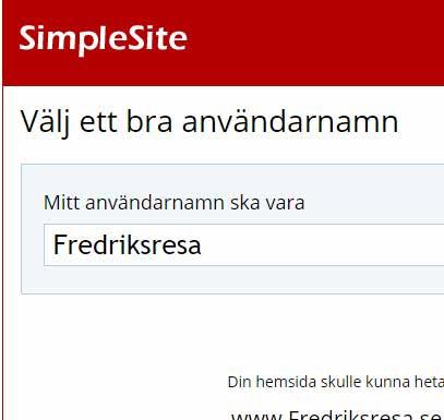 9 0 Ge webbplatsen ett namn i textfältet 9 (namnet kommer att visas längst upp på