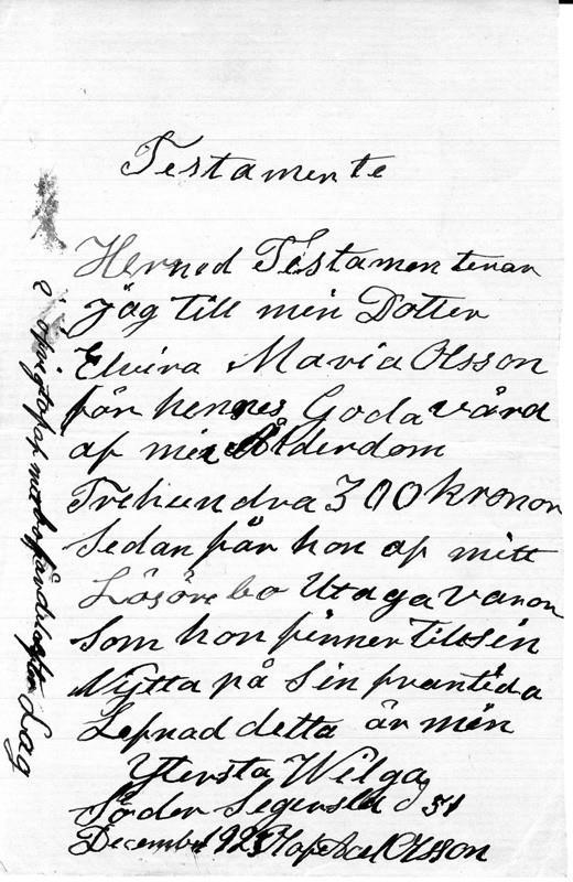 År 1860, då Olof är 25 år, flyttar han och hans familj in på gården Söder Segersta som var 1/2 mantal frälse. Därmed blev Olof s.k. frälsebonde.
