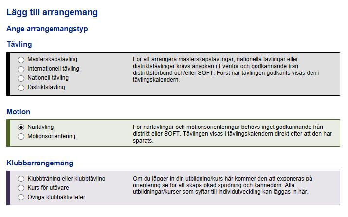 Välj rätt arrangemangstyp!