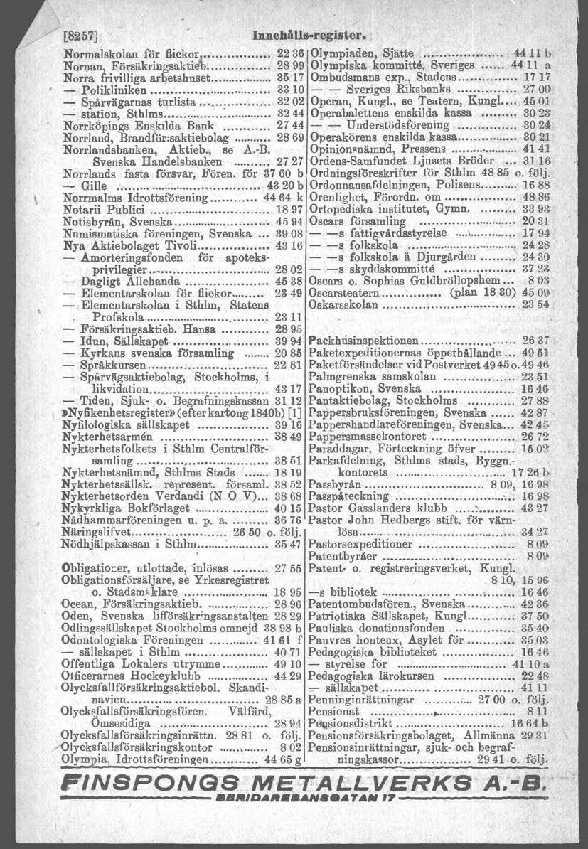 ,,.' - l"'''' [ -, ~ ~8257di',. ljlne,bå~8 llegis~er.1 ",. i No'rJIiItIS1>:O. lan: f~r f\åck~r....... ~2.3.6jOlyrnp!ll.d.e.n,;.Sj..ät..!e..'"-:,.:,:..,;... 44 H~b,Nql1lan,.Färsäknngsåktleb' 'l'.,...,.. 28,~9 Olymplskakomm~tte~.