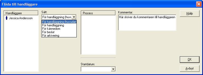 Om Lex har inställning Frånvarohantering handläggare och handläggaren har angett ett datum för återkomst, visas detta datum till höger om handläggarens namn.