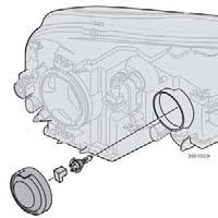 09 Underhåll och service Byte av glödlampor 09 Helljus Halogen och Bi-Xenon-strålkastare Active Bi-Xenon-strålkastare Sidomarkeringsljus och positions-/ parkeringsljus Lossa