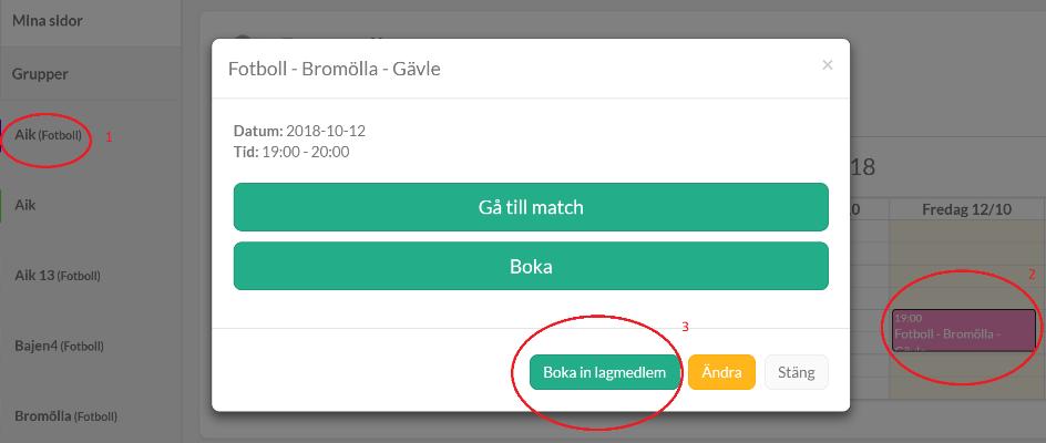 Lägga till fler lagledare Som lagledare kan du lägga till fler lagledare som kan kalla till match, lägga in resultat, sköta närvaron och lägga in målskyttar. 1.