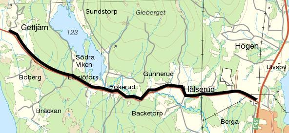 42 (47) 10. Gettjärn Se avsnitt 1.4 för sträckan Sunne-Södra Viken. 10.1 Sunne Gettjärn Tabell 10.1 Sunne Södra Viken (1.