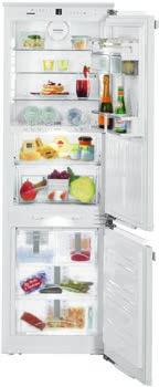 178 178 ICBN 3386 Premium ICBN 3324 Dörr på dörr / Helintegrerbart Relativ energiförbrukning: n Energiförbrukning år / dygn: 232 / 0,633 kwh Volym, netto totalt: 233 l (: 176 l, varav BioFresh: 67 l