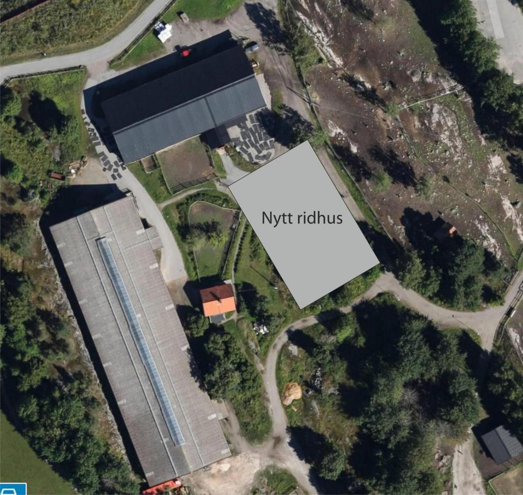 INFORMATION UPPRUSTNINGSPROJEKT 3 (7) Ridhusen Den framtagna skissen på ett nytt ridhus har en 40 x 20 m ridbana och läktare längs långsidan.