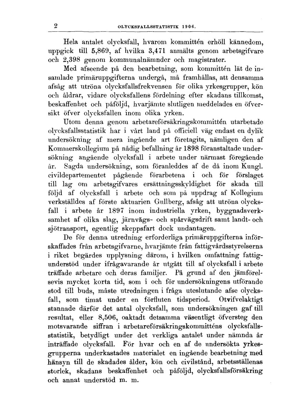 2 OLYCKSFALLSSTATISTIK 1906.