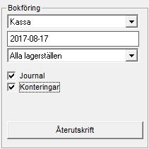 Bokföringsorder/journal Köp som är genomförda i kassan med betalsätt Klarna redovisas på bokföringsorder- /journal för kassa.