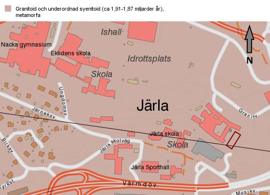 5 Geologin Berggrunden består övervägande av grå granit. Graniten är fin- till medelkornig med svag foliation.