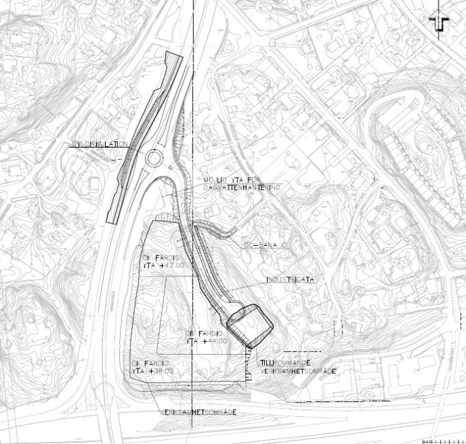 19 (22) Etapp Orminge Trafikplats En ny cirkulationsplats anläggs längs Mensättravägen som ansluter mot ny angöringsgata.