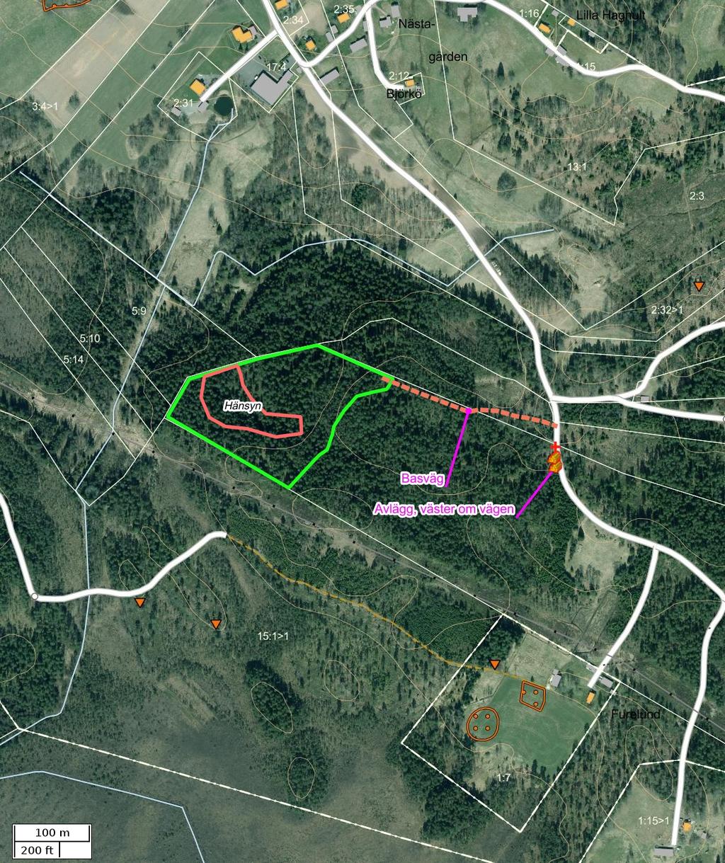 Traktdirektiv 17-07-11 22:03 Lanna 16:1 Hushållningssällskapet Skog Detaljkarta Skala: ~1:5000