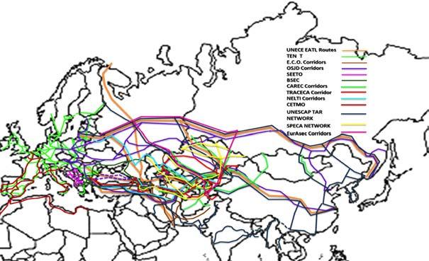 Kina verkar aktivt för att stärka transportvägarna till Europa. EU kommissionen har ambitionen att ta fram en strategi för hur EU bör, utöver arbetet med TEN-T, knytas samman interkontinentalt.