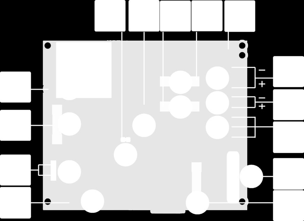J36 Fläktanslutning F3 Batterisäkring (T16A) J5 Lastutgång 1, + / - till last F10 Säkring Elnät (T2,5A H:250) J34 Lastutgång 2, + / - till last J29