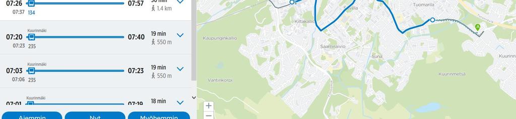 busshållplats) Buss från Kurängen kl 7:29 eller kl 07:37 I Esbo